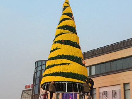 Golden yellow Christmas tree